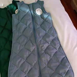 Cozy Quilted Kids Sleep Sack in Blue and Green